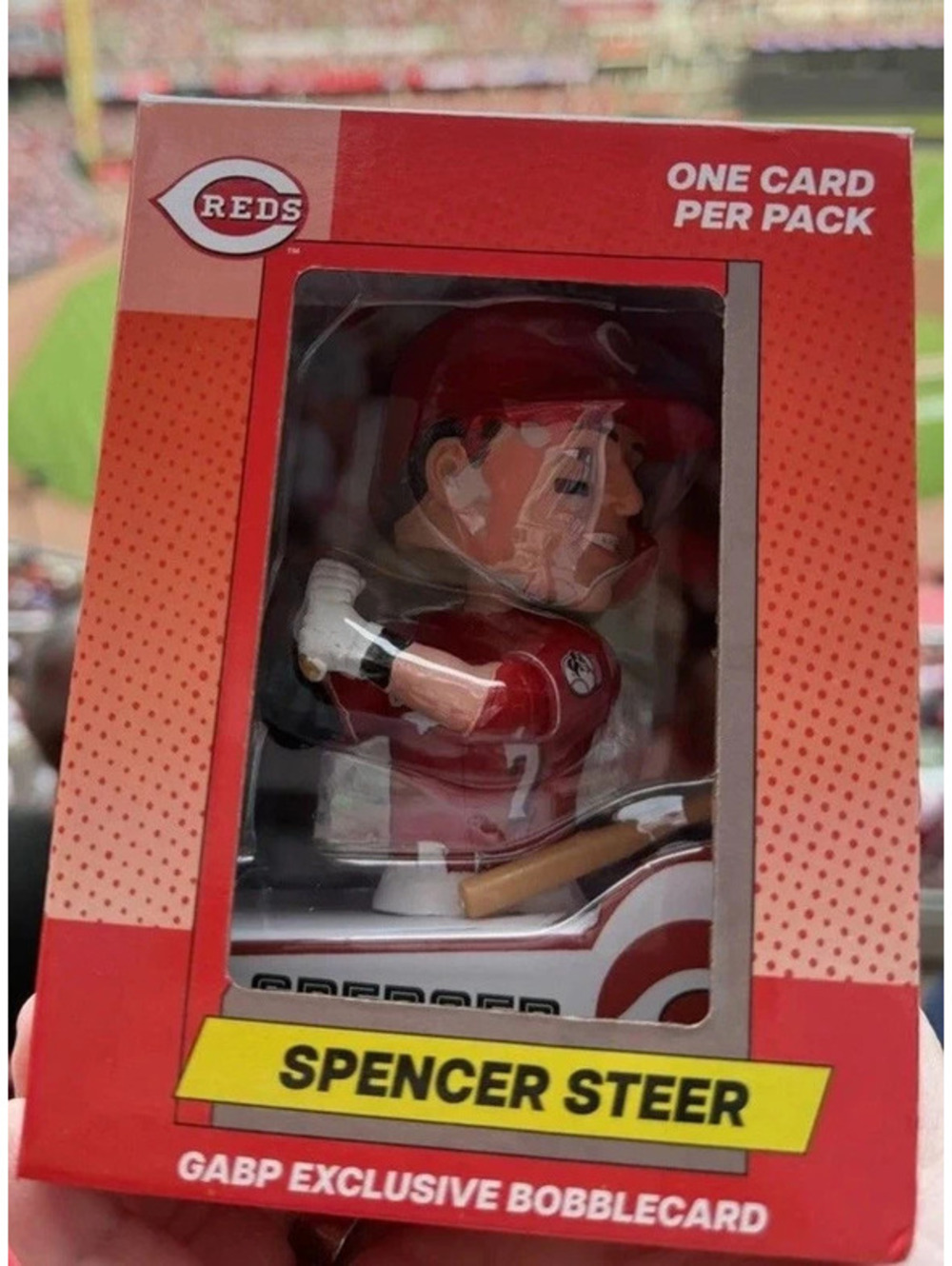 2026 Cincinnati Reds Spencer Steer Baseball Card Bobblehead 5/30/26 New MLB